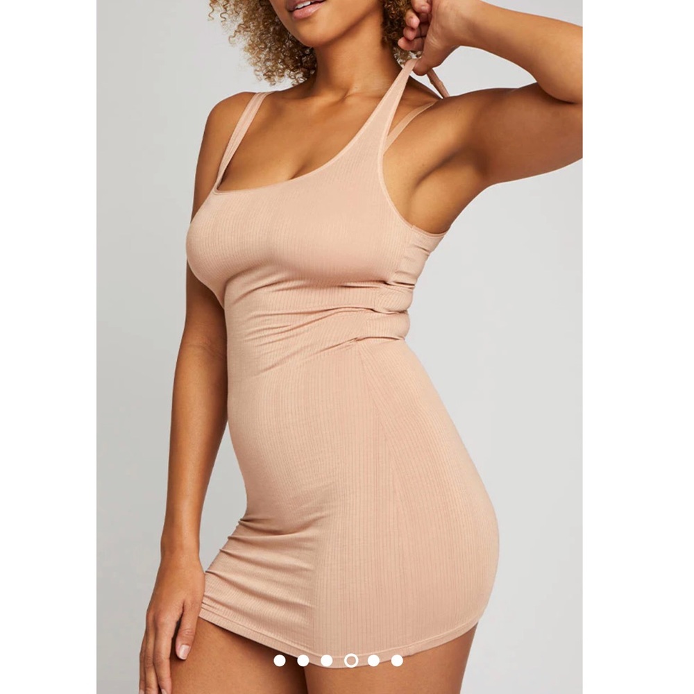 Negative Whipped Slip Dress in Buff